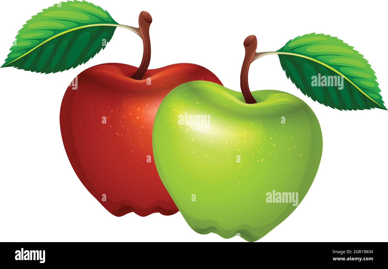 Fresh red apples green Cut Out Stock Images & Pictures - Alamy