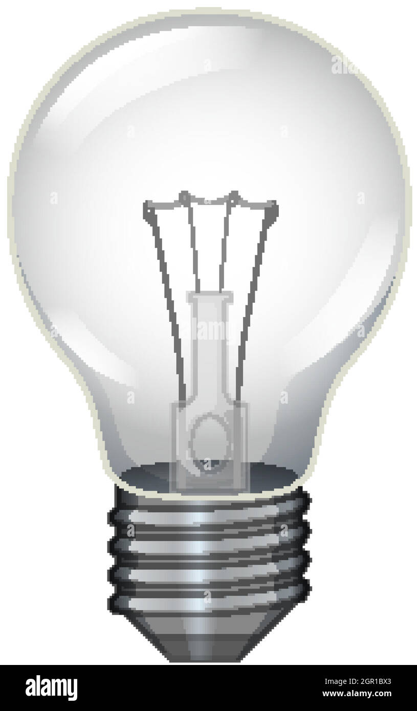 Single lightbulb on white background Stock Vector
