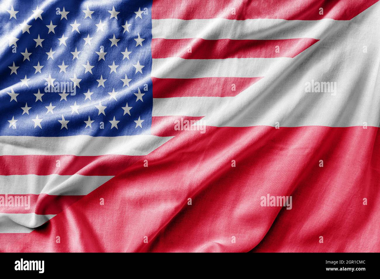 Mixed USA and Poland flag, three dimensional render Stock Photo - Alamy, image size:1300x953