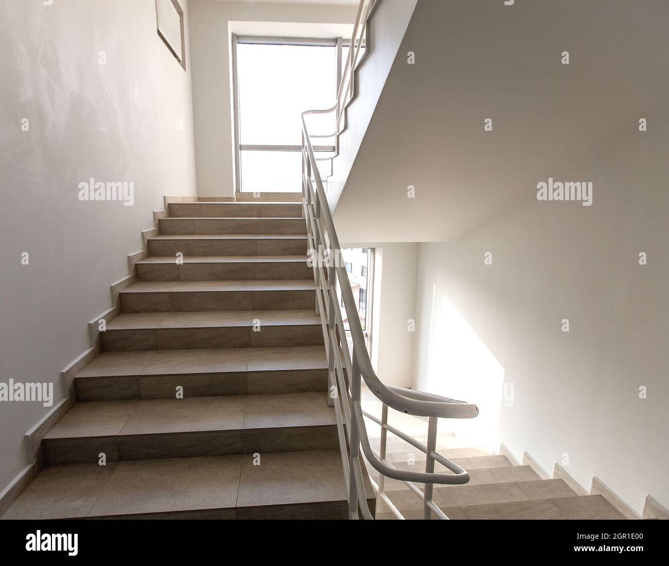 Staircase - Emergency Exit In Hotel, Close-up Staircase, Interior Staircases Stock Photo