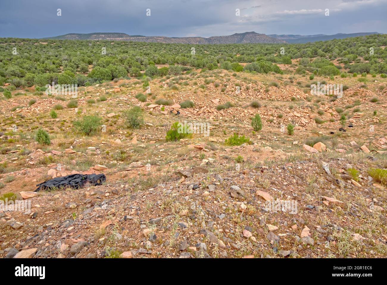 The remains of the Mexican Quarry Pit, now abandoned. It is on publicly accessible land in the Prescott National Forest. No property release is needed Stock Photo