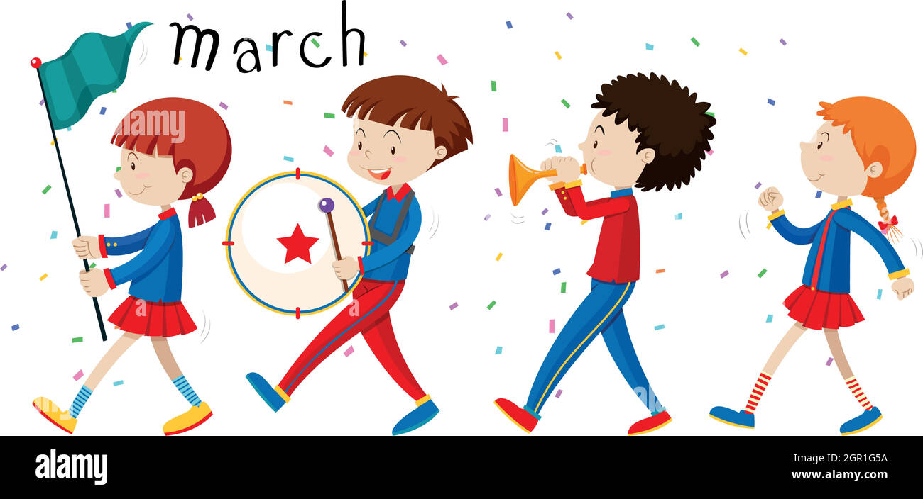 Children marching school Stock Vector Images Alamy