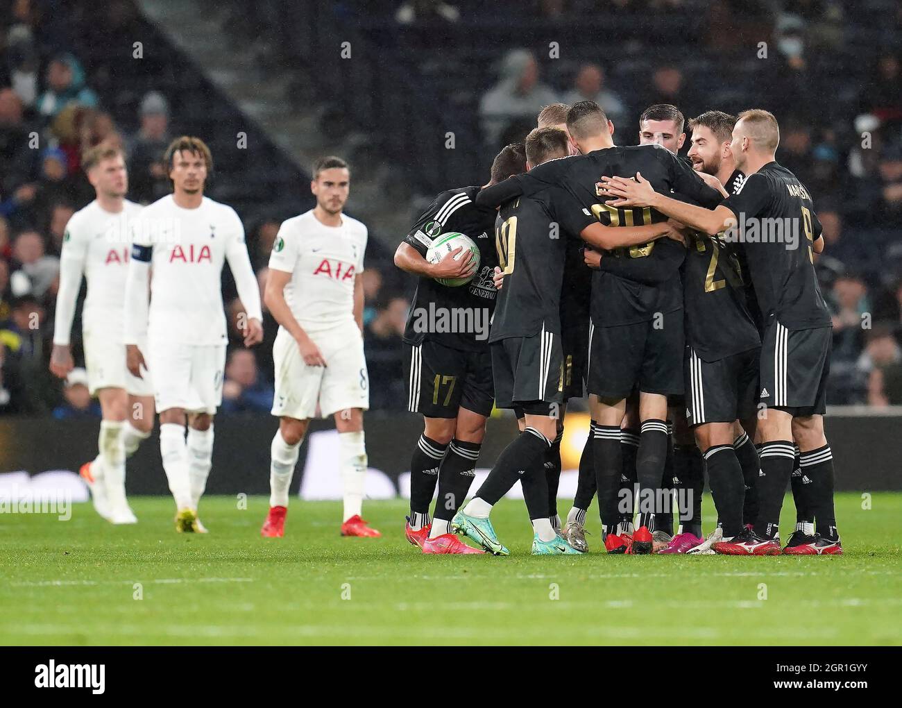 NS Mura's Ziga Kous celebrates scoring their side's first goal of the game during the UEFA Europa Conference League Group G match at the Tottenham Hotspur Stadium, London. Picture date: Thursday September 30, 2021. Stock Photo