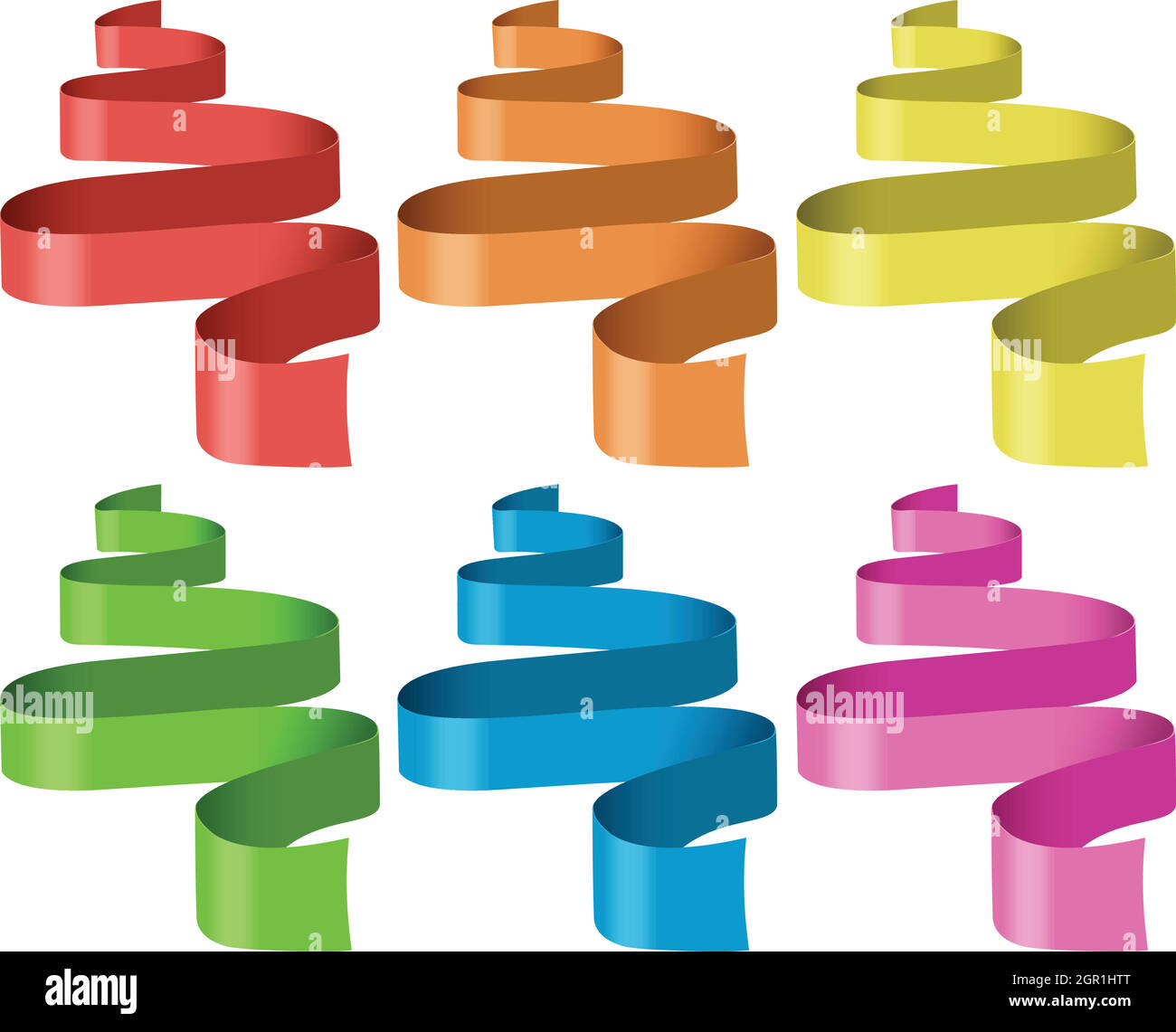 Ribbons in six different colors Stock Vector Image & Art Alamy