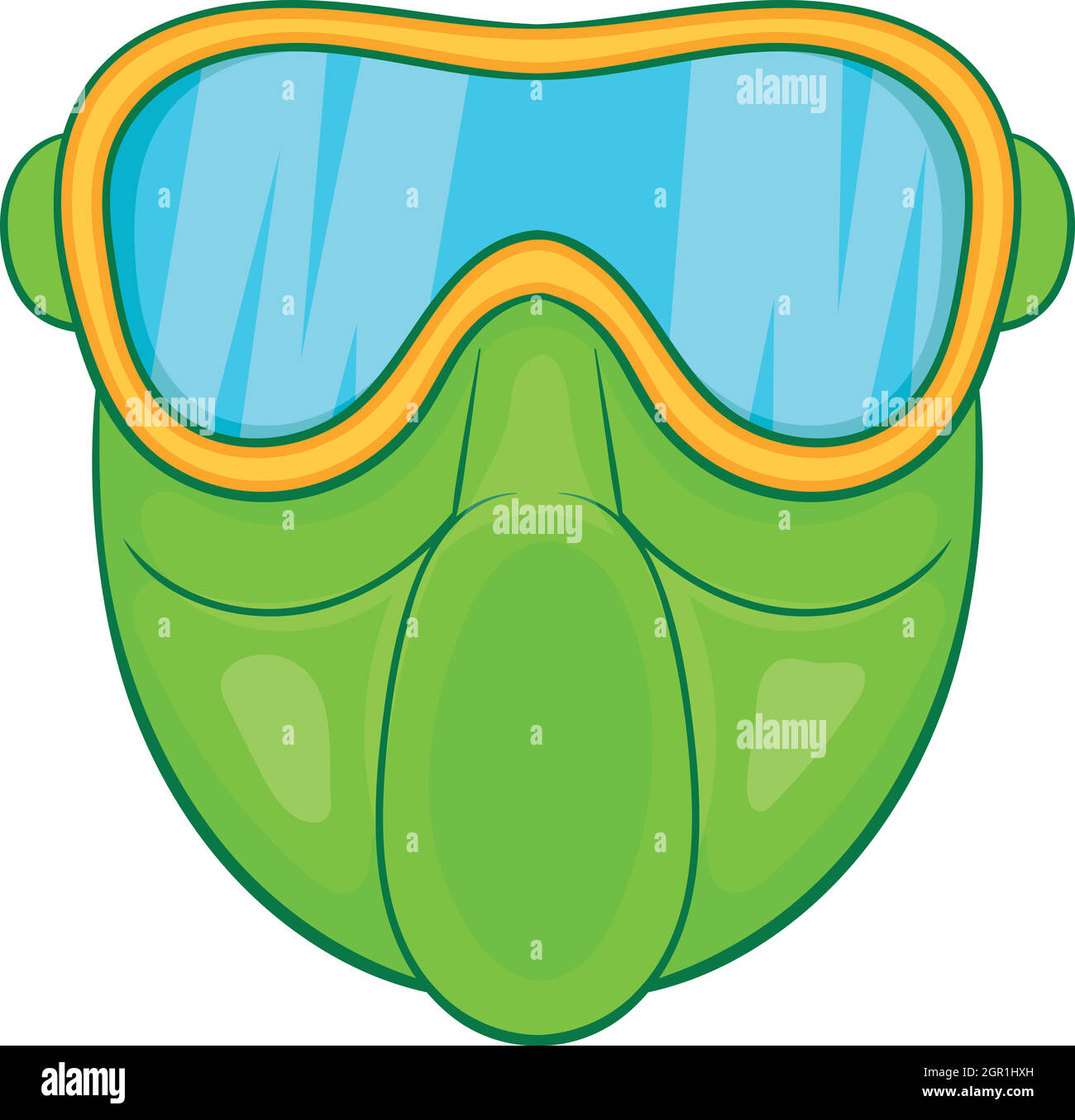 Green paintball mask icon, cartoon style Stock Vector Image & Art Alamy