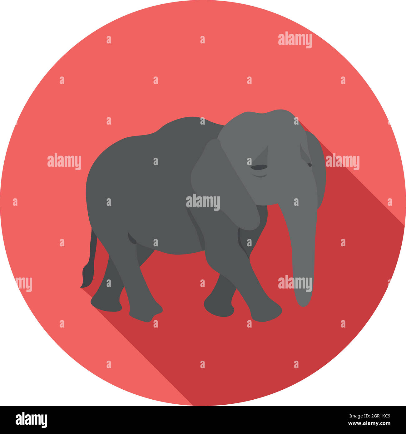 Elephant icon in flat style Stock Vector