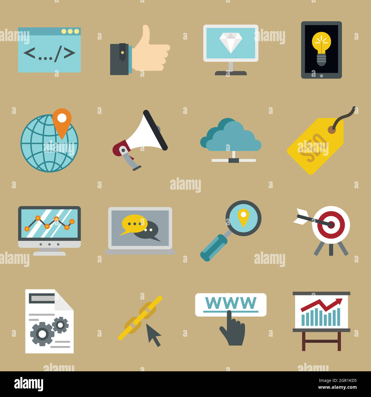 Communication flat web icons Stock Vector Images - Alamy