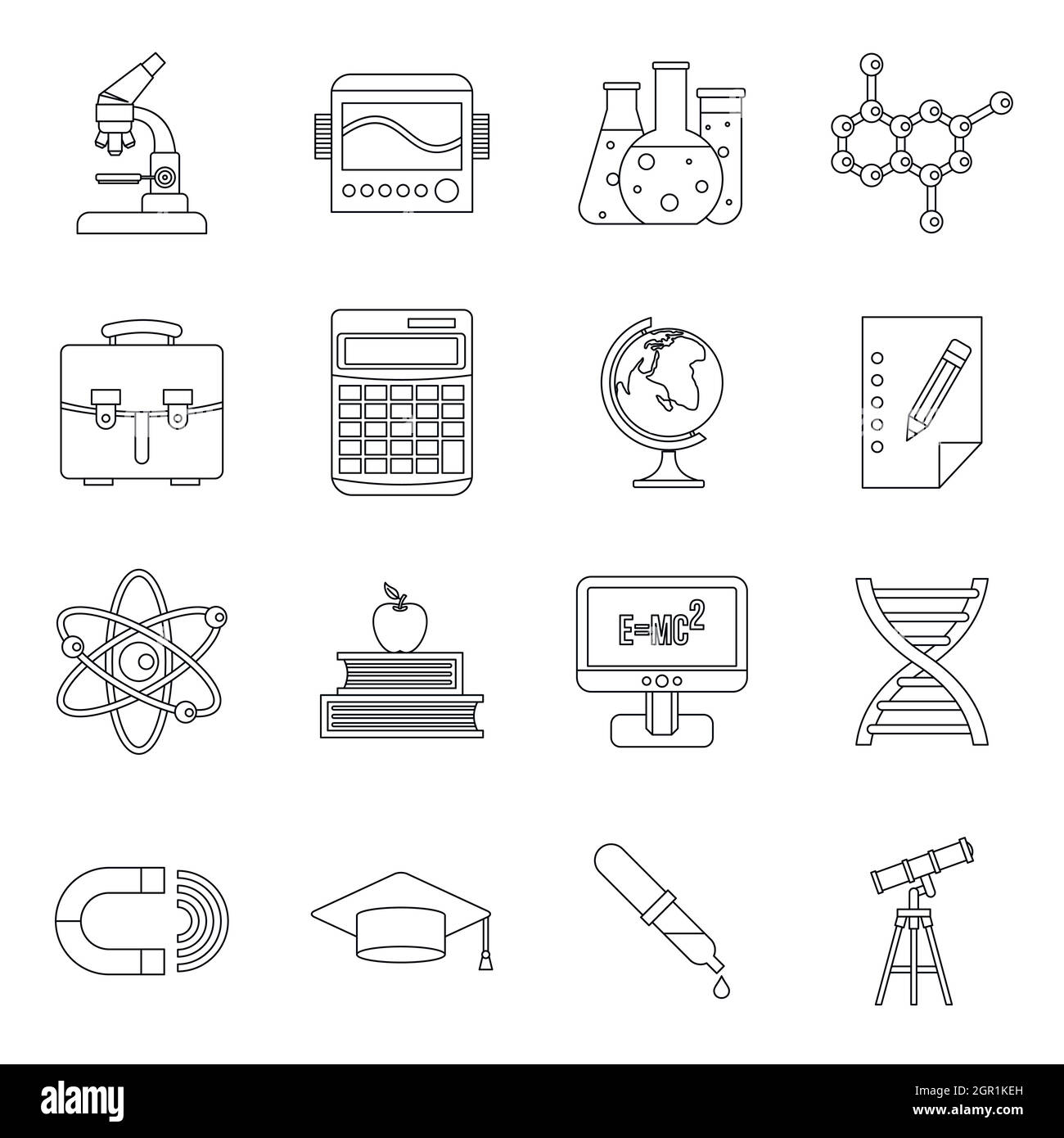 Education icons set, outline style Stock Vector Image & Art - Alamy