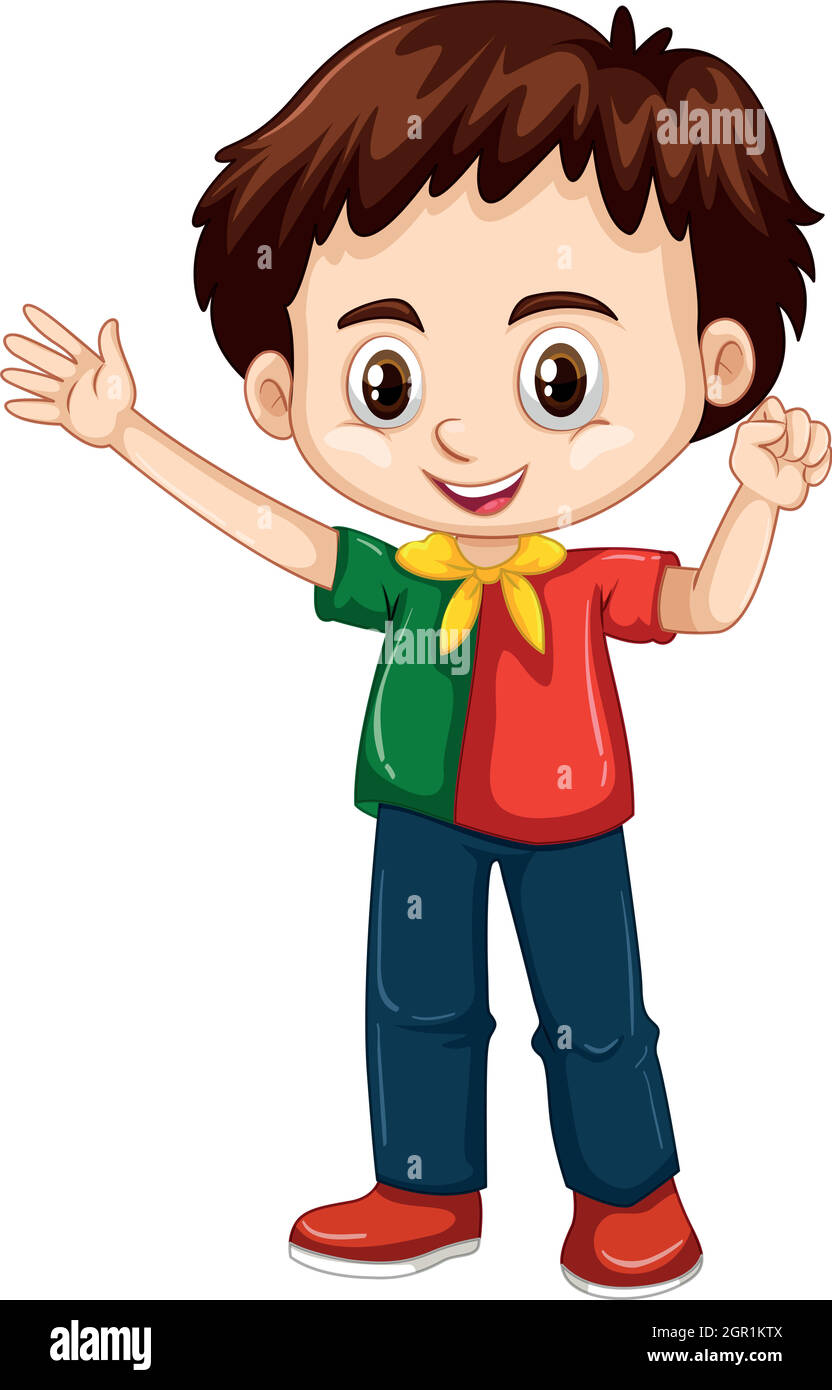 Portugal boy waving hand Stock Vector