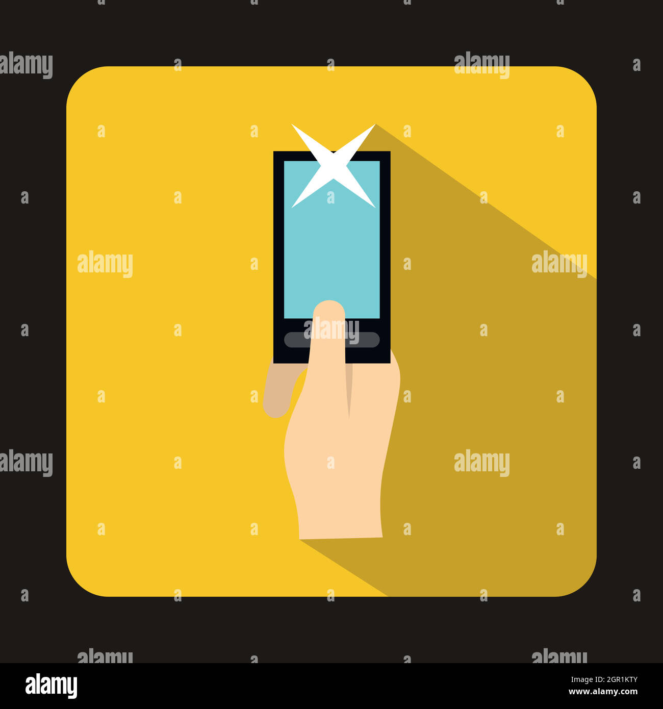 Hand photographs on smartphone icon, flat style Stock Vector Image ...