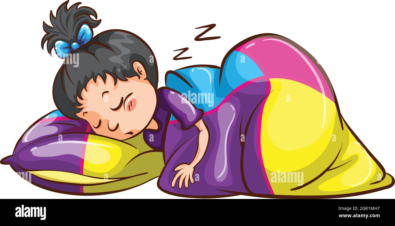 A little girl sleeping soundly Stock Vector Image & Art - Alamy