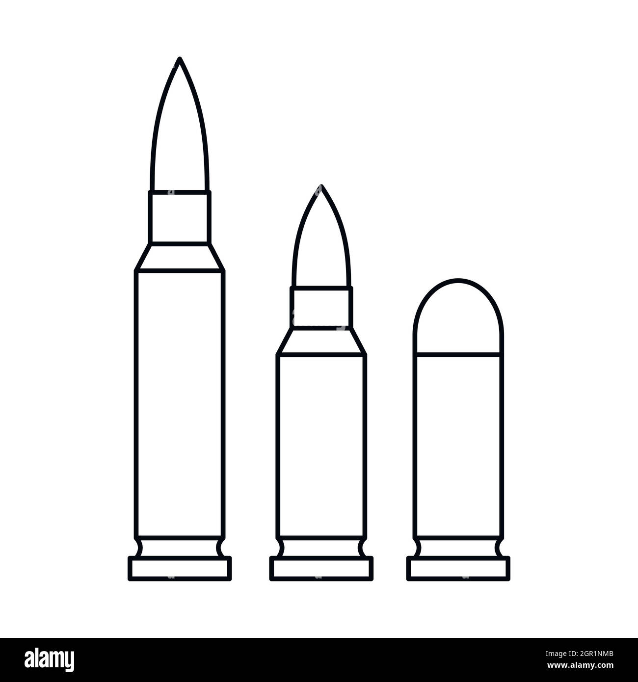 Bullet ammunition icon in outline Stock Vector Images Alamy