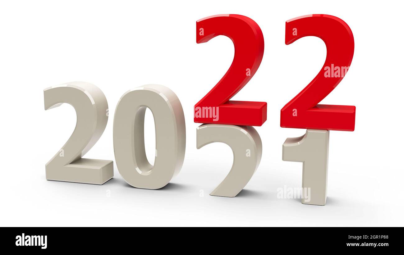 2021-2022 change represents the new year 2022, three-dimensional ...
