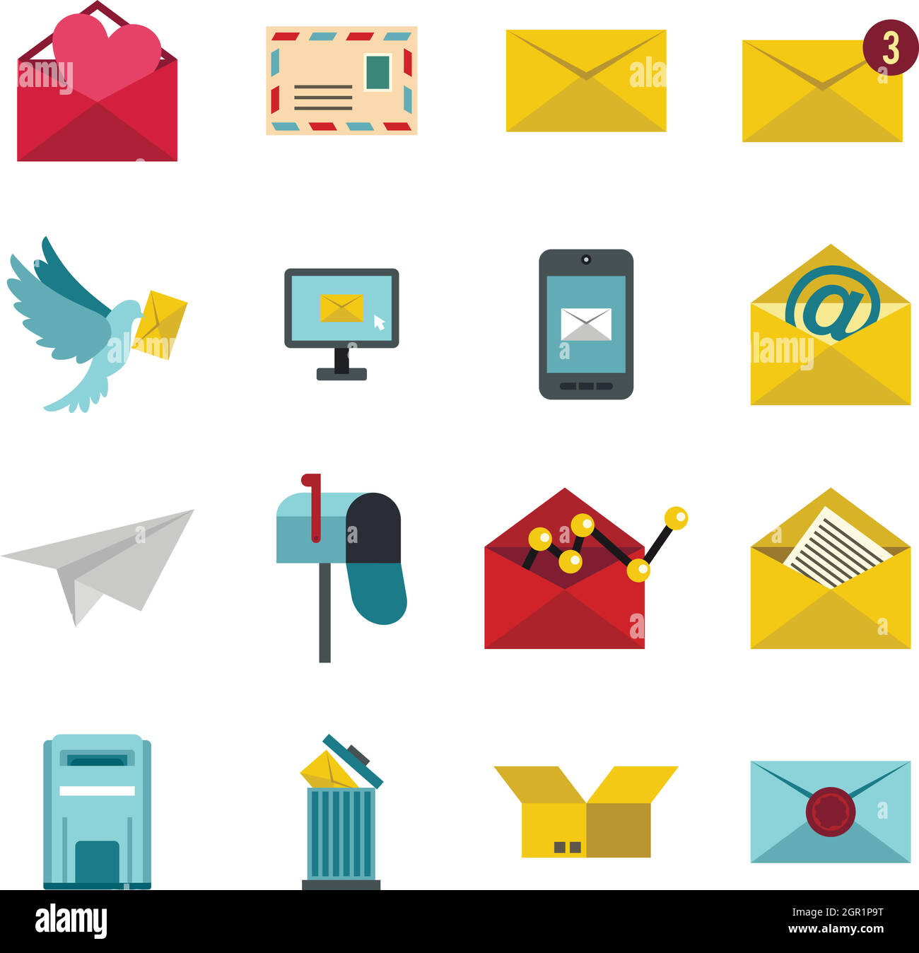 Email vector icons flat Cut Out Stock Images & Pictures - Alamy