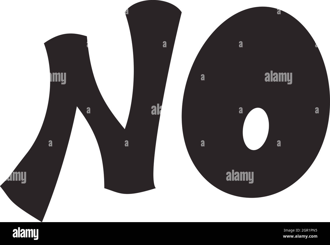 Word no icon, simple style Stock Vector