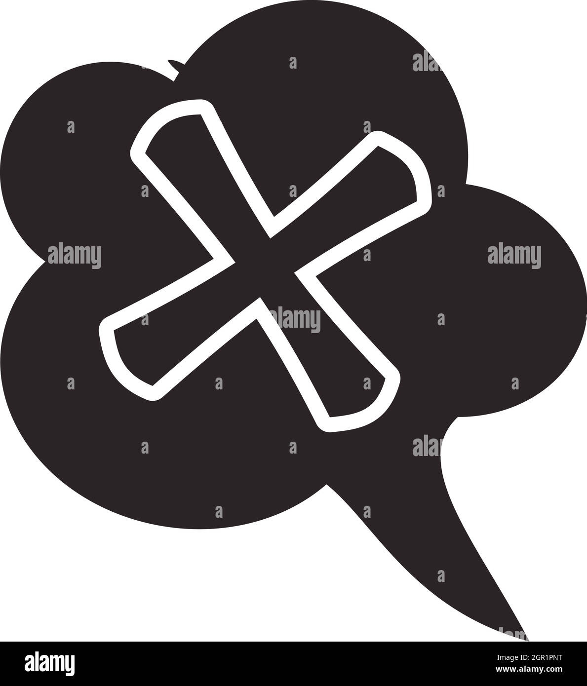 Cross in cloud icon, simple style Stock Vector