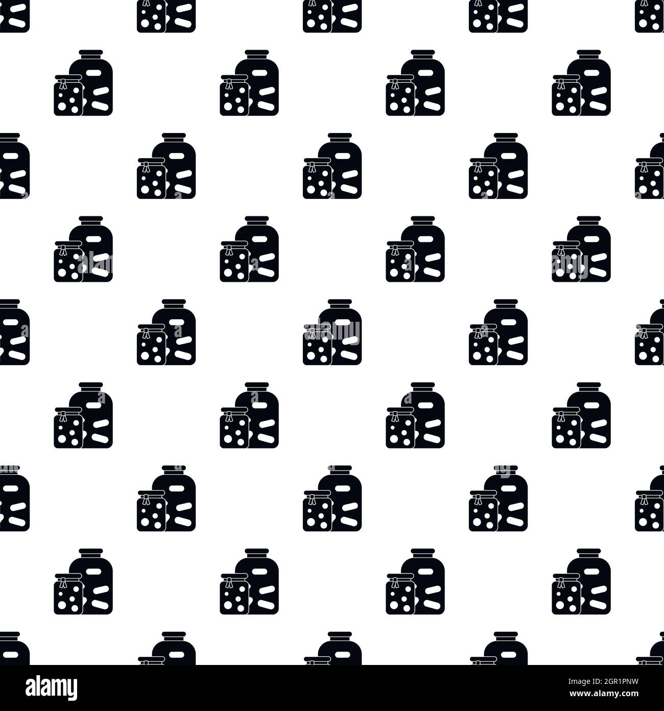 Jam jars pattern, simple style Stock Vector