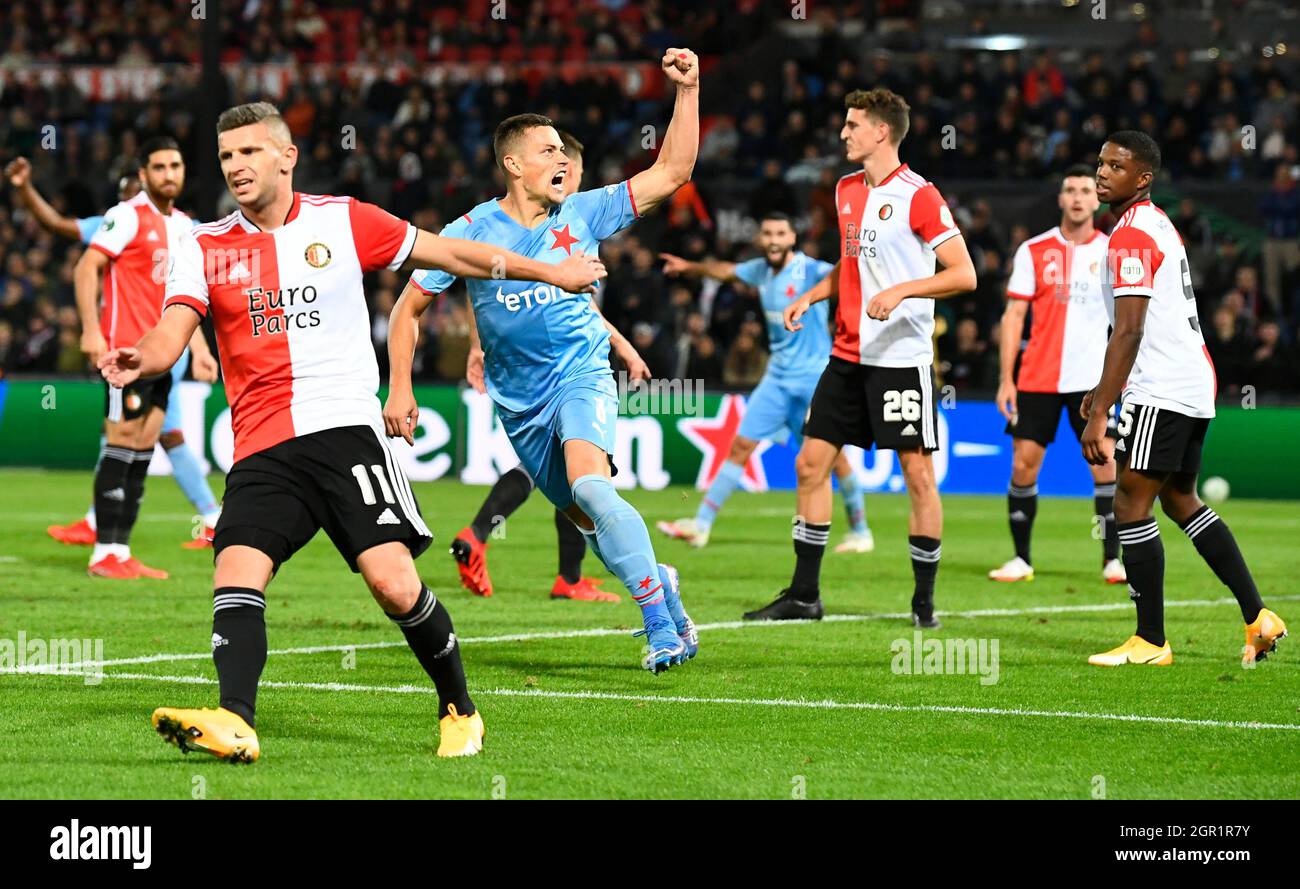 soccer football europa conference league group e feyenoord v slavia prague feyenoord stadium rotterdam netherlands september soccer football europa conference league group e feyenoord v slavia prague feyenoord stadium rotterdam netherlands september