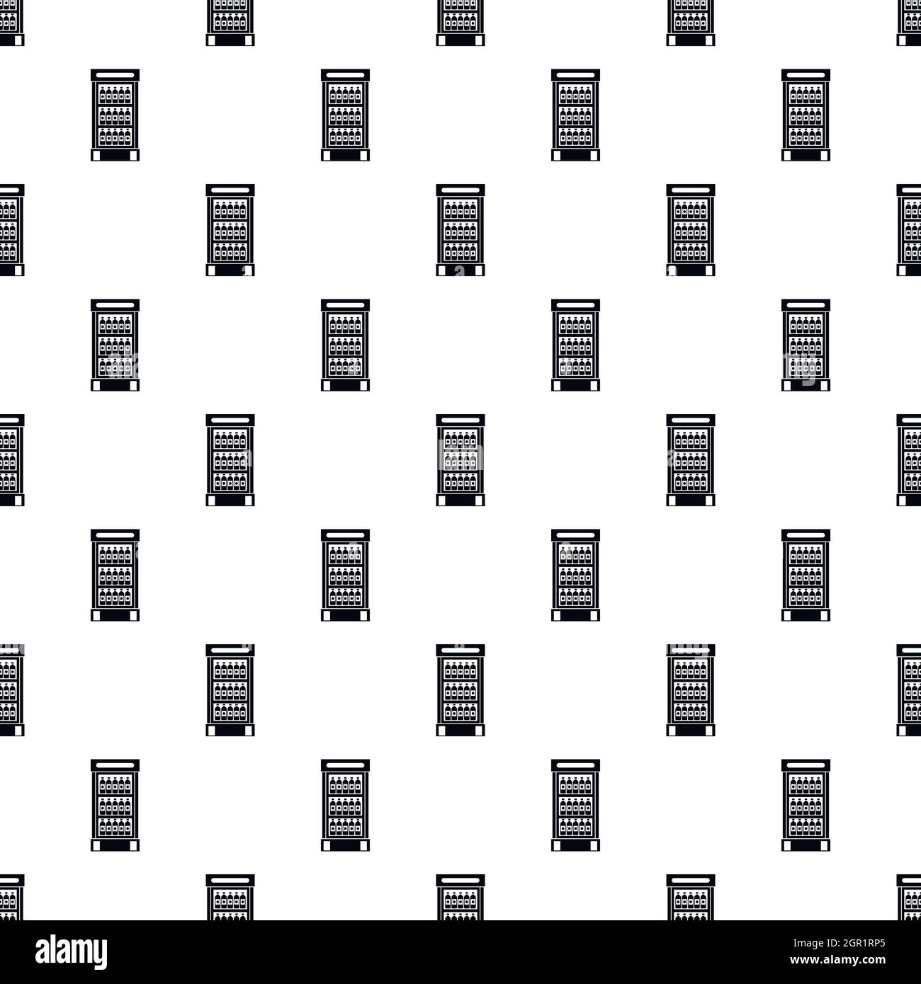 Fridge with drinks pattern, simple style Stock Vector