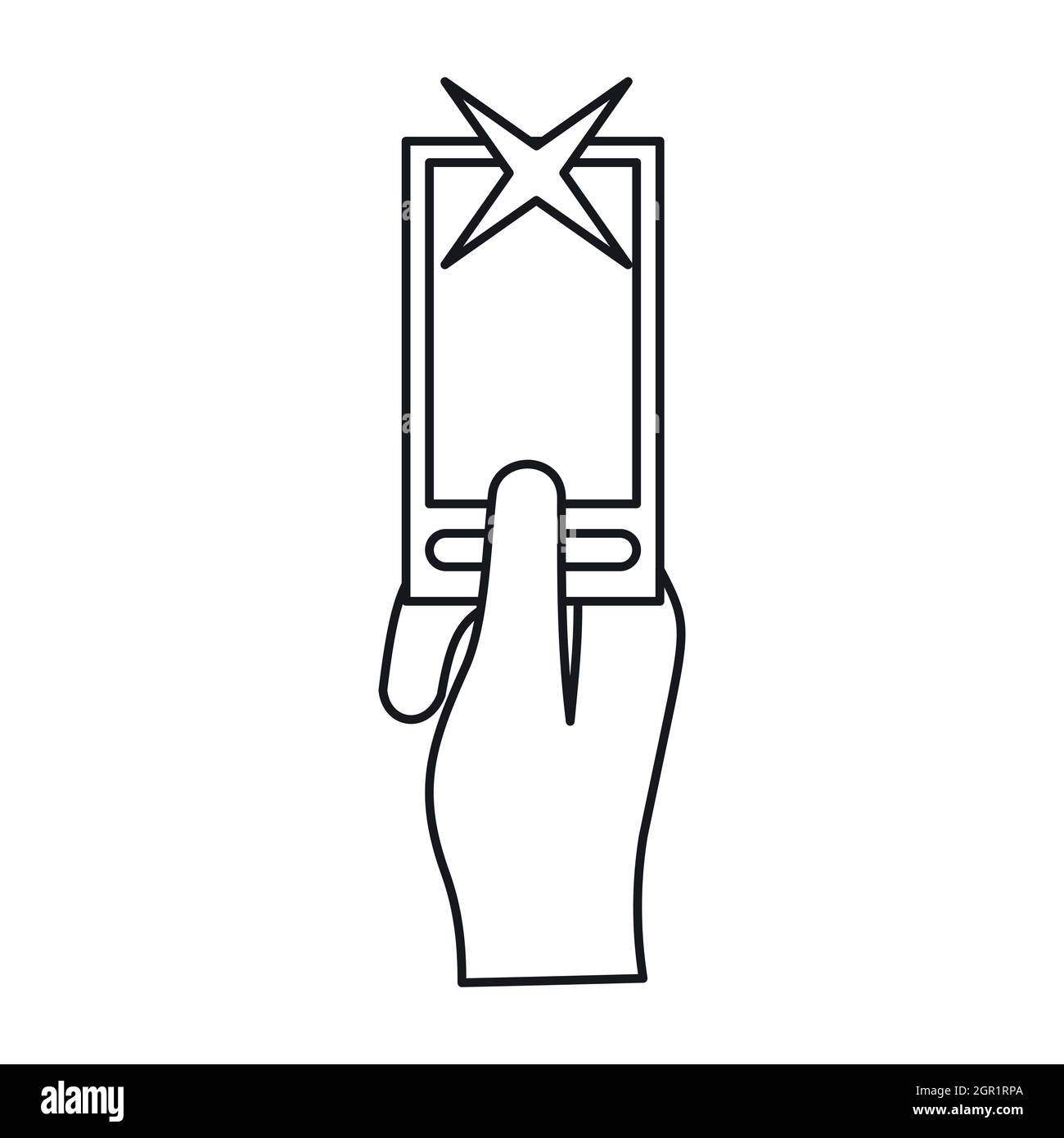 Hand photographs on smartphone icon, outline style Stock Vector Image ...