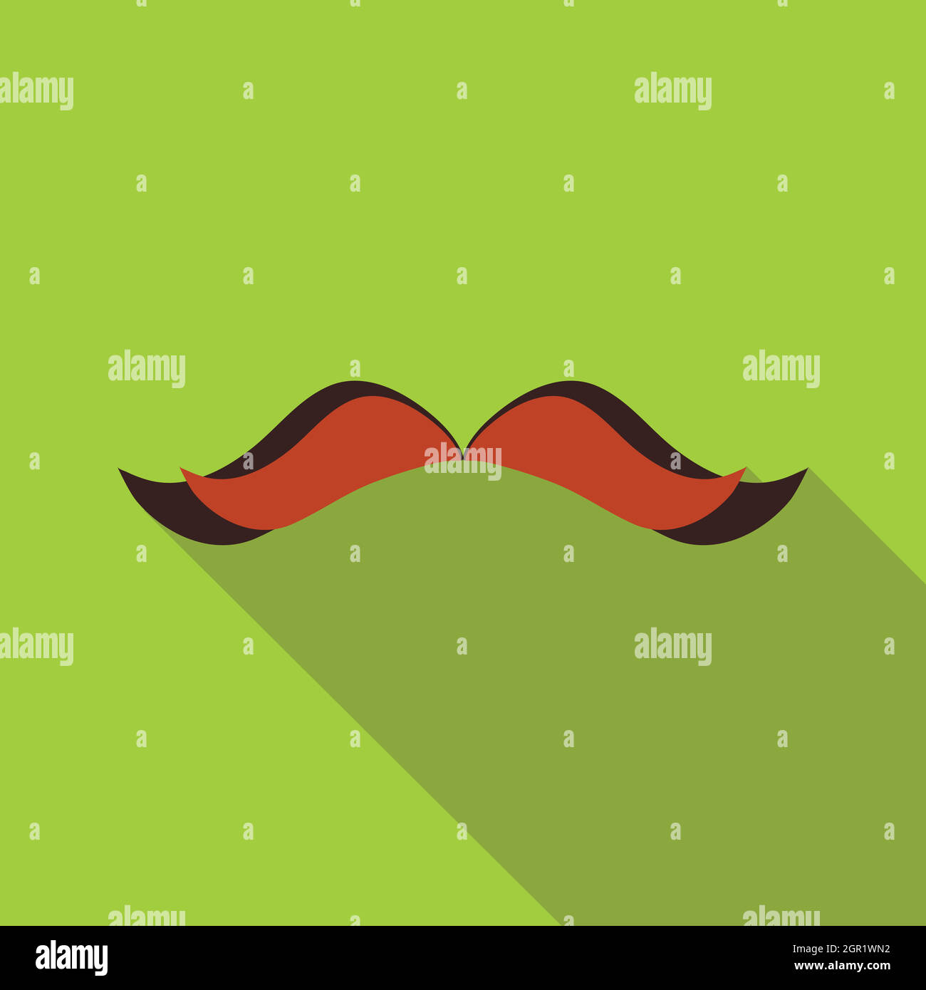 Retro hipster mustache icon, flat style Stock Vector