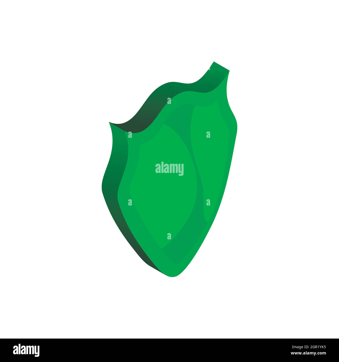 Green shield icon, isometric 3d style Stock Vector