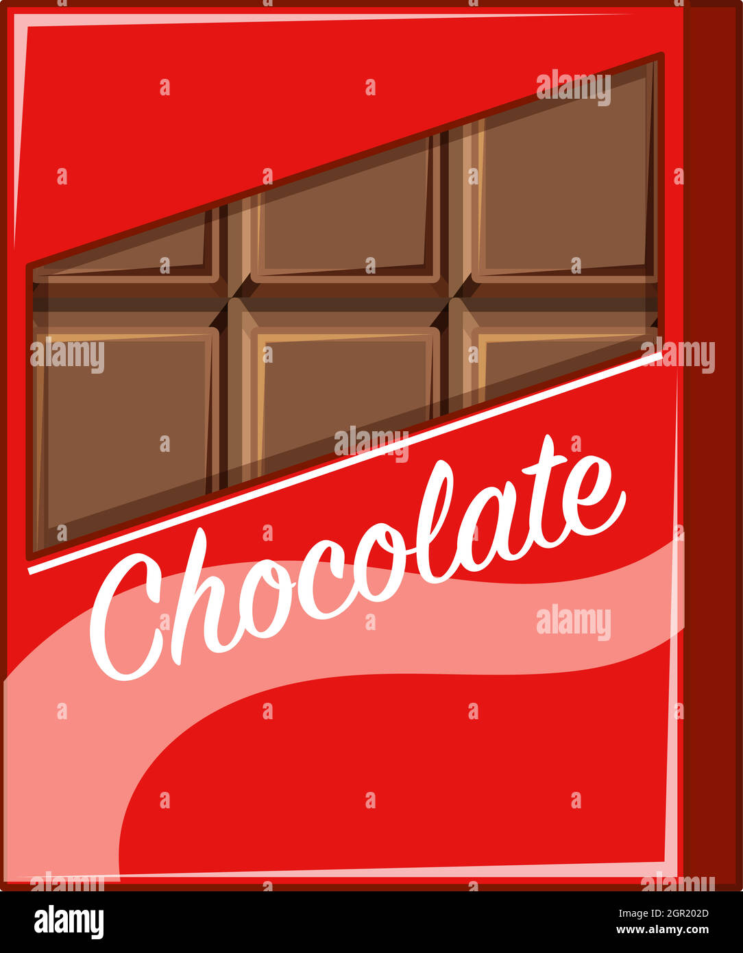 Chocolate bar in red wrapper Stock Vector