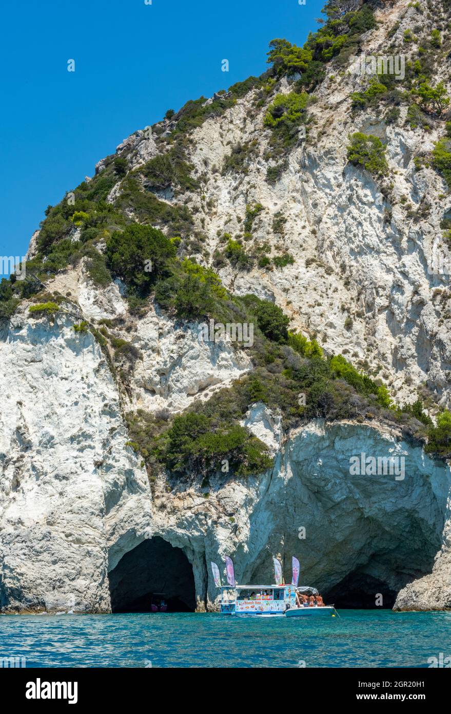 ice cream seller at keri caves on the greek island of zante zakynthos