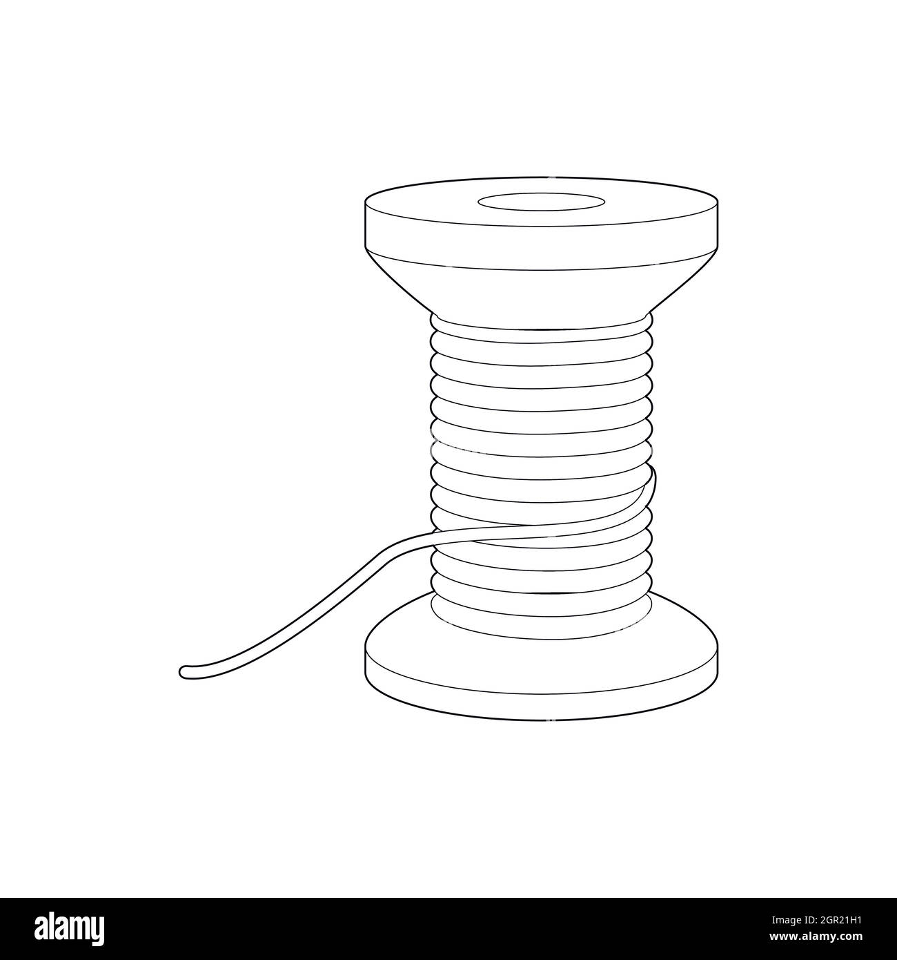Spool of thread icon, outline style Stock Vector