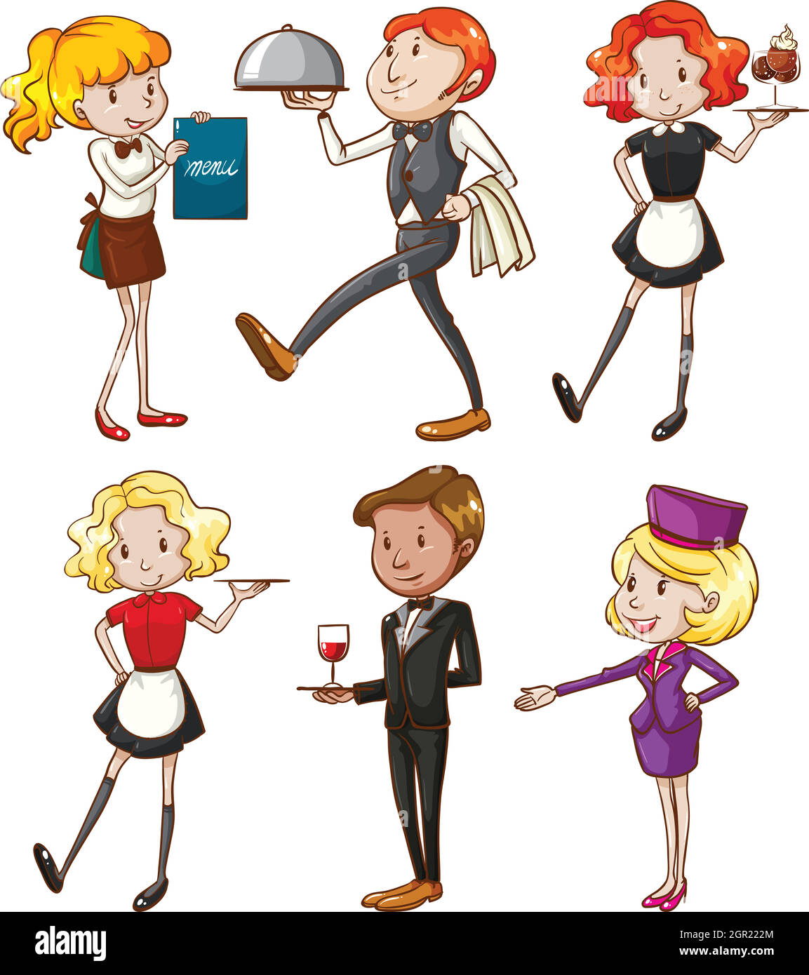 Waiters and waitresses Stock Vector