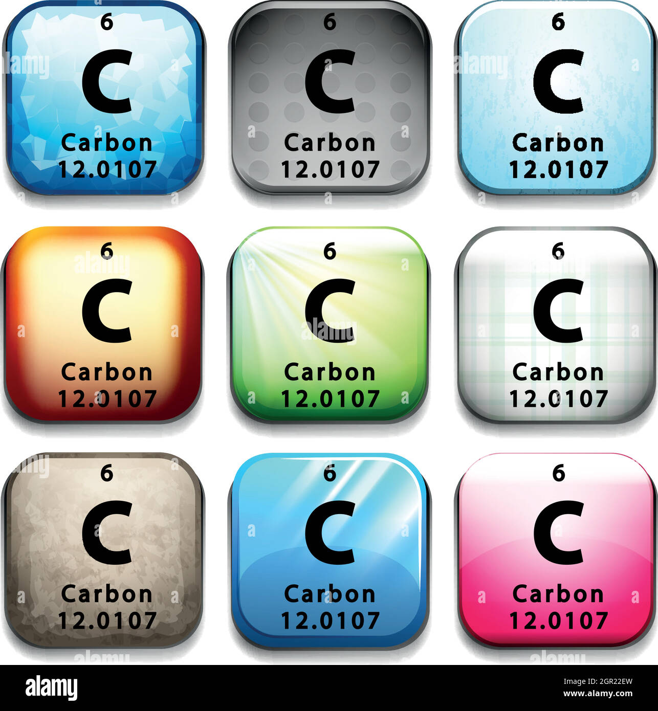An icon showing the element Carbon Stock Vector