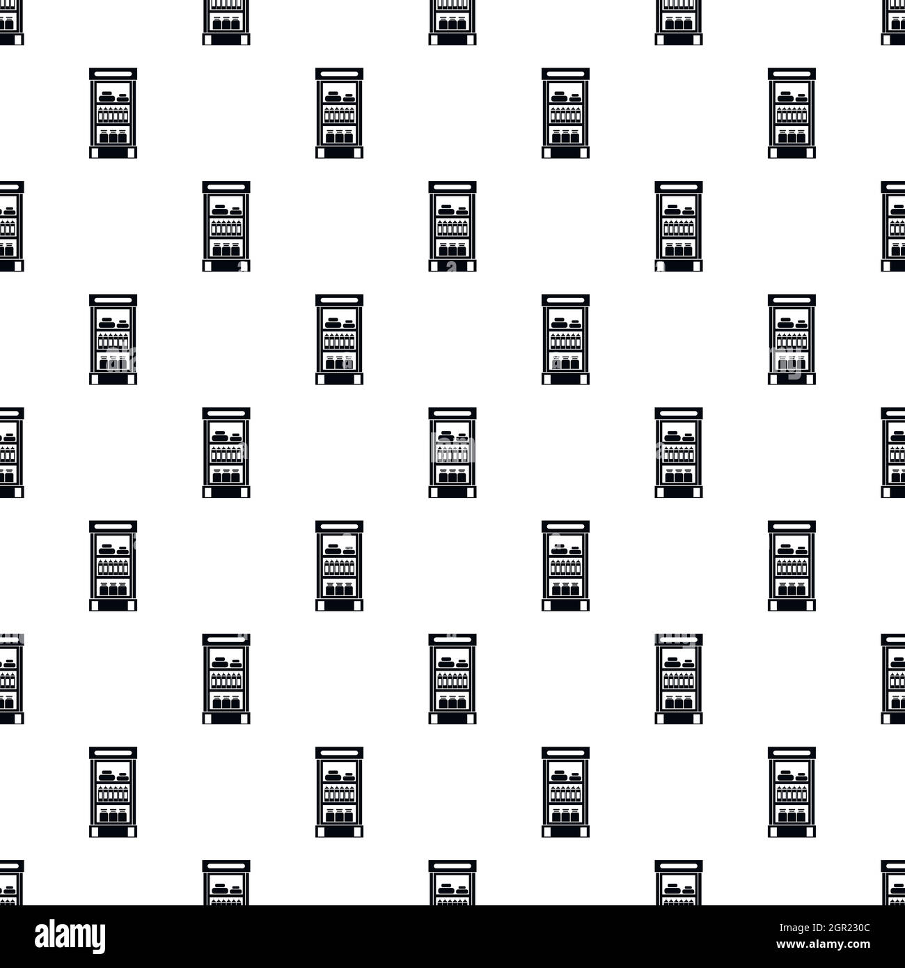 Refrigerator with products in store pattern Stock Vector