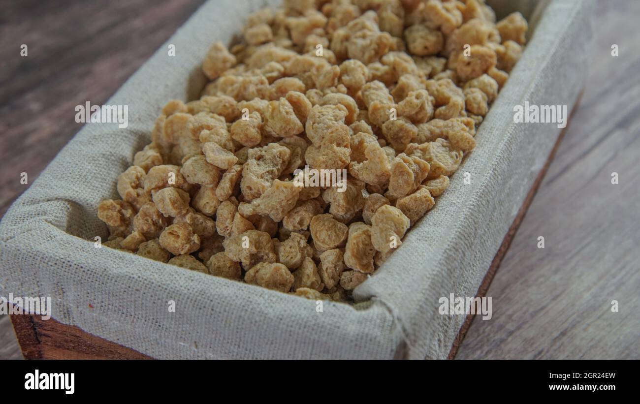 Dried soy meat also known as textured soybeans Stock Photo Alamy
