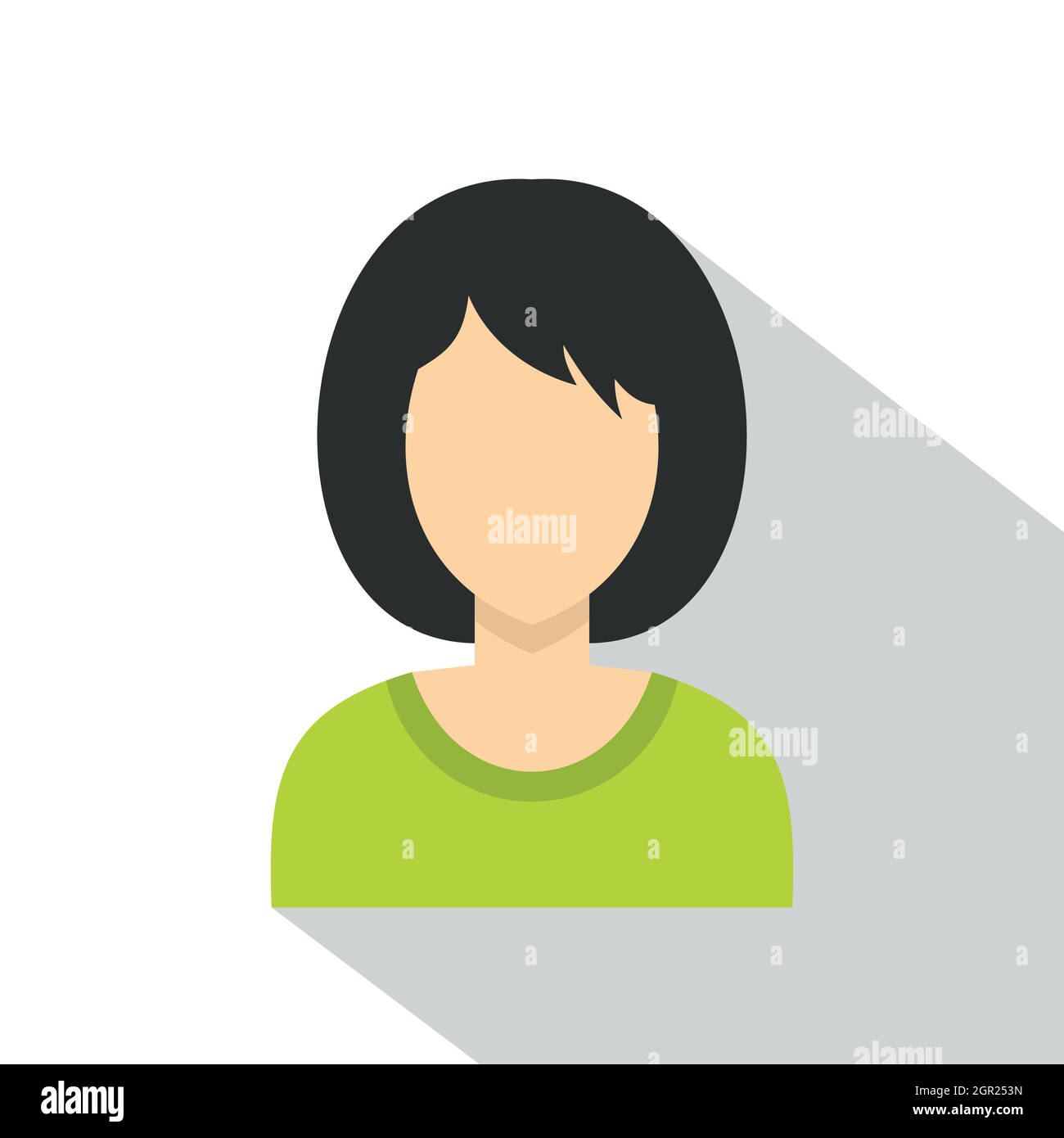 Brunette woman icon, flat style Stock Vector Image & Art - Alamy