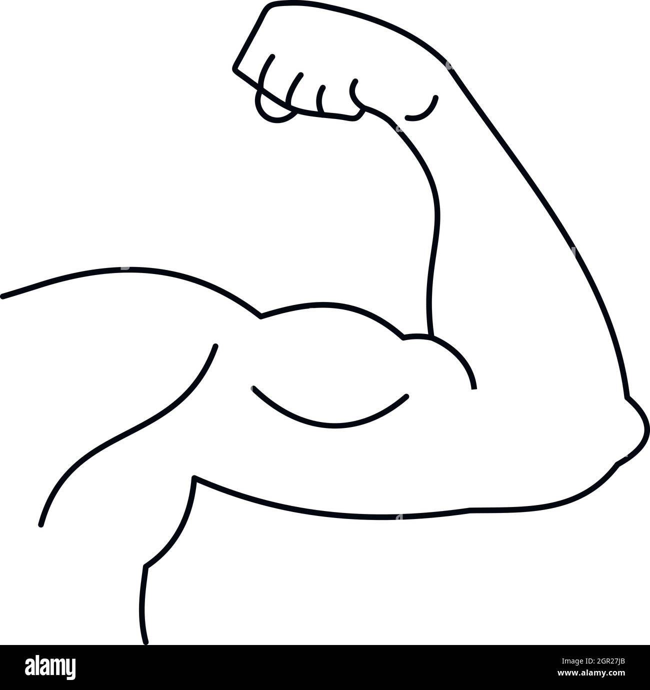 Strong hand muscle icon, simple style Stock Vector