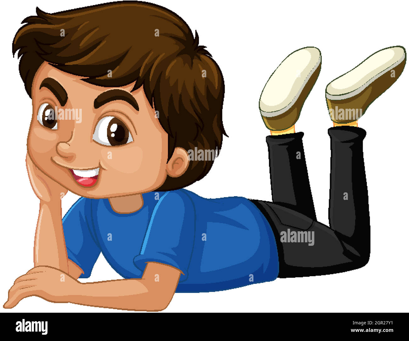 Cute boy in blue shirt on white background Stock Vector Image & Art - Alamy