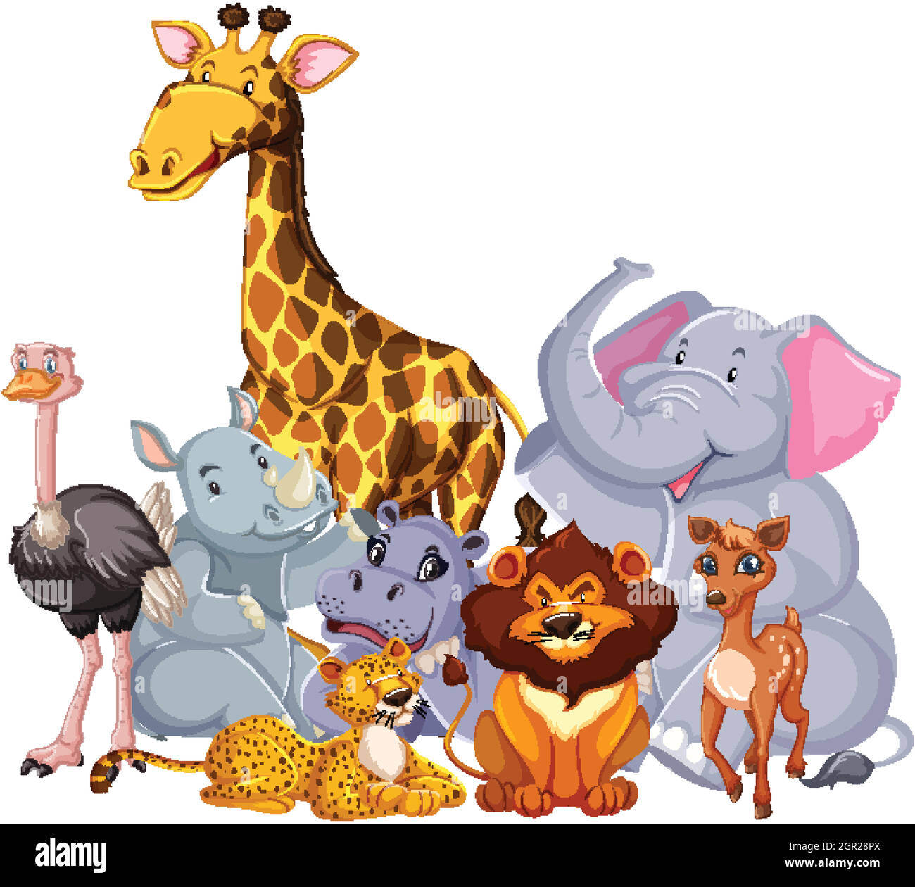 Group of wild animals Stock Vector