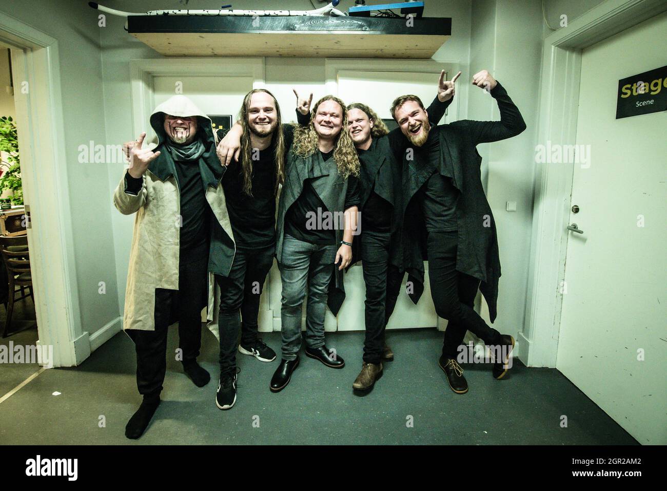 Copenhagen, Denmark. 18th, September 2021. The Danish progressive metal band Iotunn seen backstage after a live concert at Amager Bio during Copenhagen Metal Fest 2021. (Photo Gonzales Photo - Nikolaj Bransholm