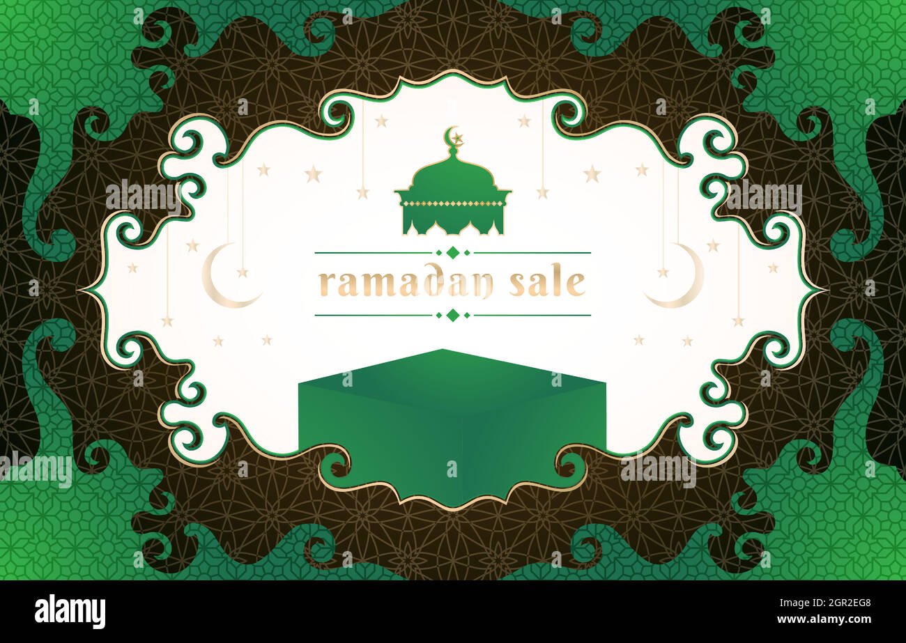 illustration of Ramadan Sale, eid mubarak, applicable for greeting cards, banner, sign, and label corporate. Stock Vector