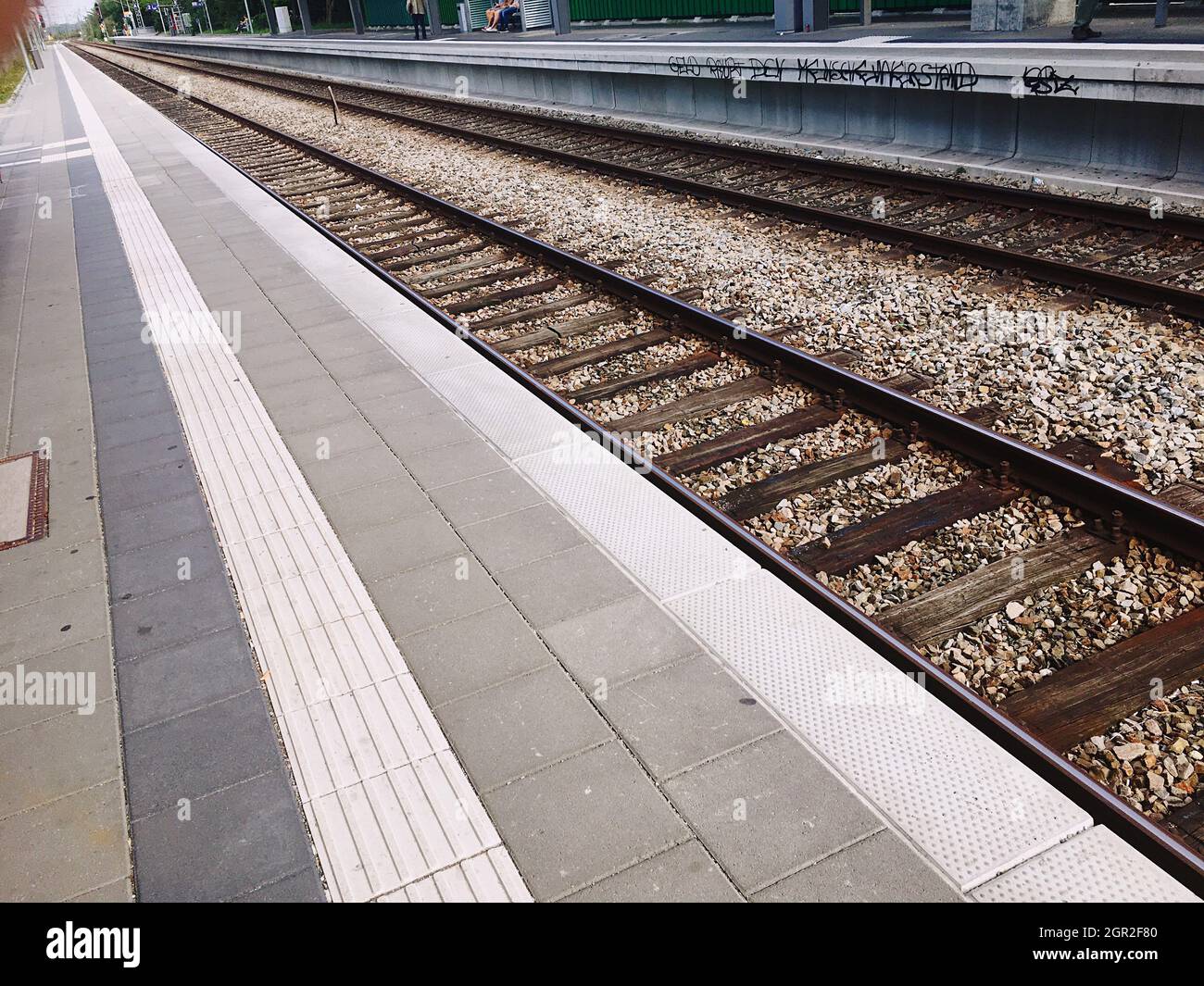 Railroad Station Platform Stock Photo