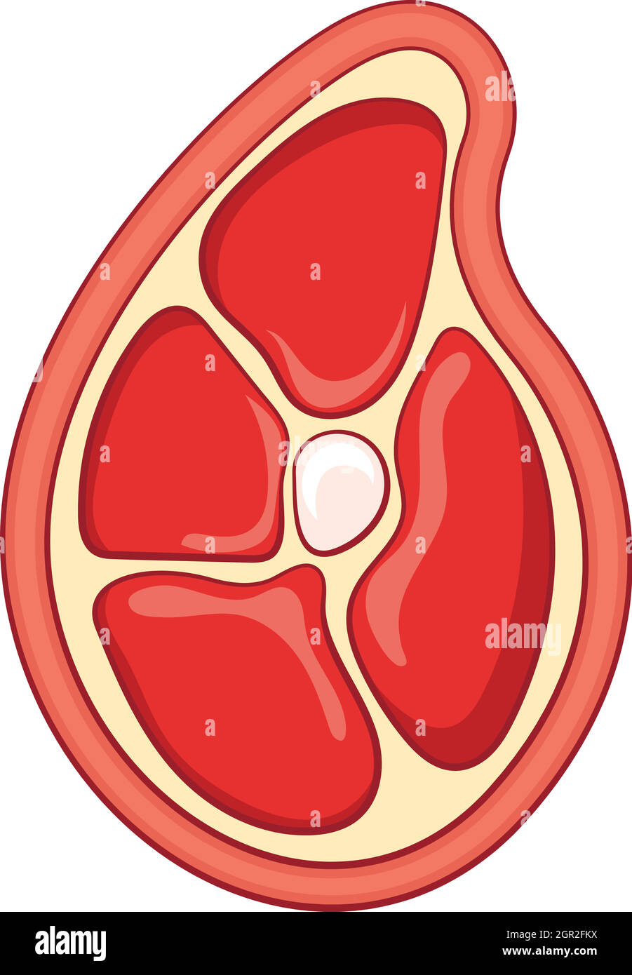 Piece of meat icon, cartoon style Stock Vector