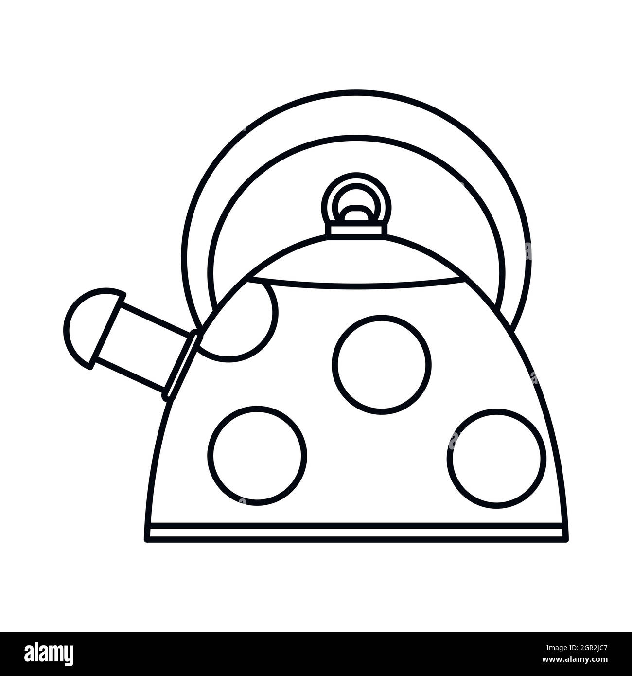 Kettle icon, outline style Stock Vector