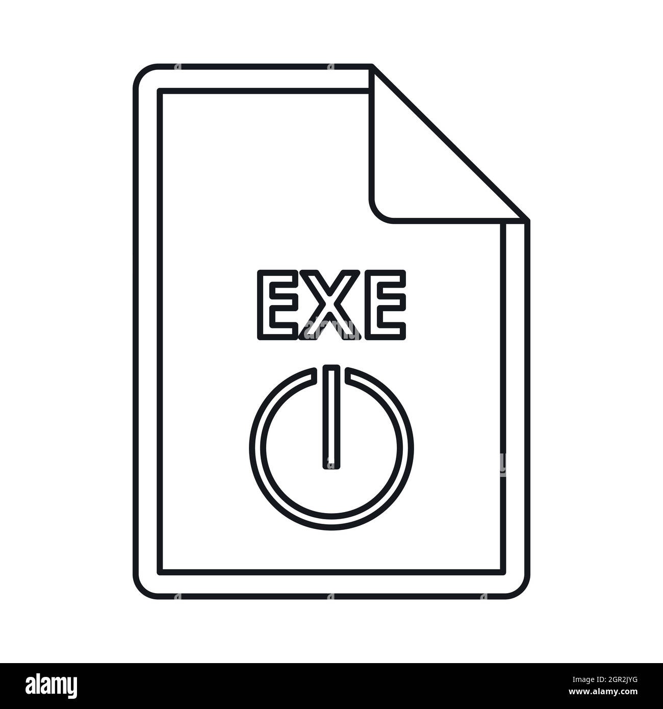 EXE extension text file icon, outline style Stock Vector