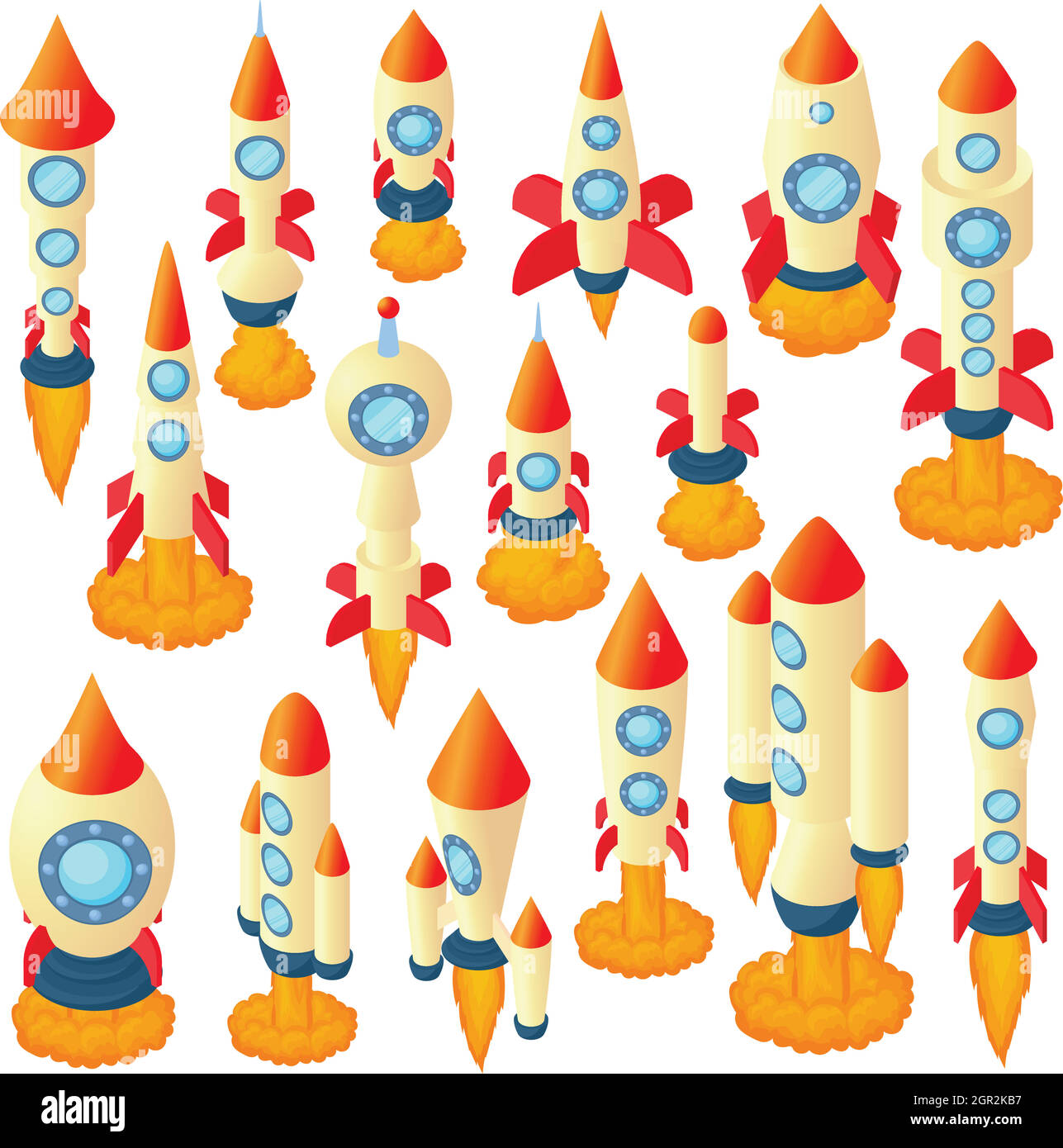 Rocket start up icons Cut Out Stock Images & Pictures - Alamy