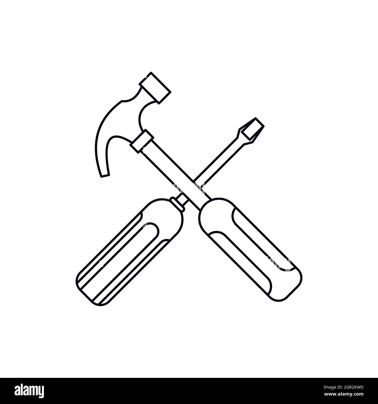 Hammer and screwdriver icon, outline style Stock Vector Image & Art Alamy