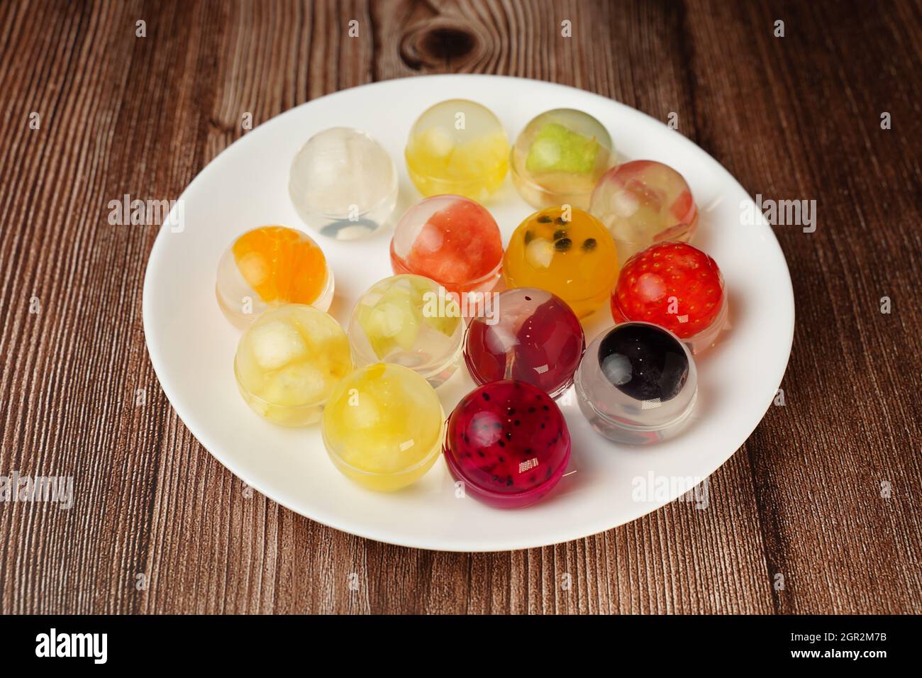 Fruit Jelly Agar Agar Fruit Cake Healthy Vegan. Dragon Fruit Strawberry