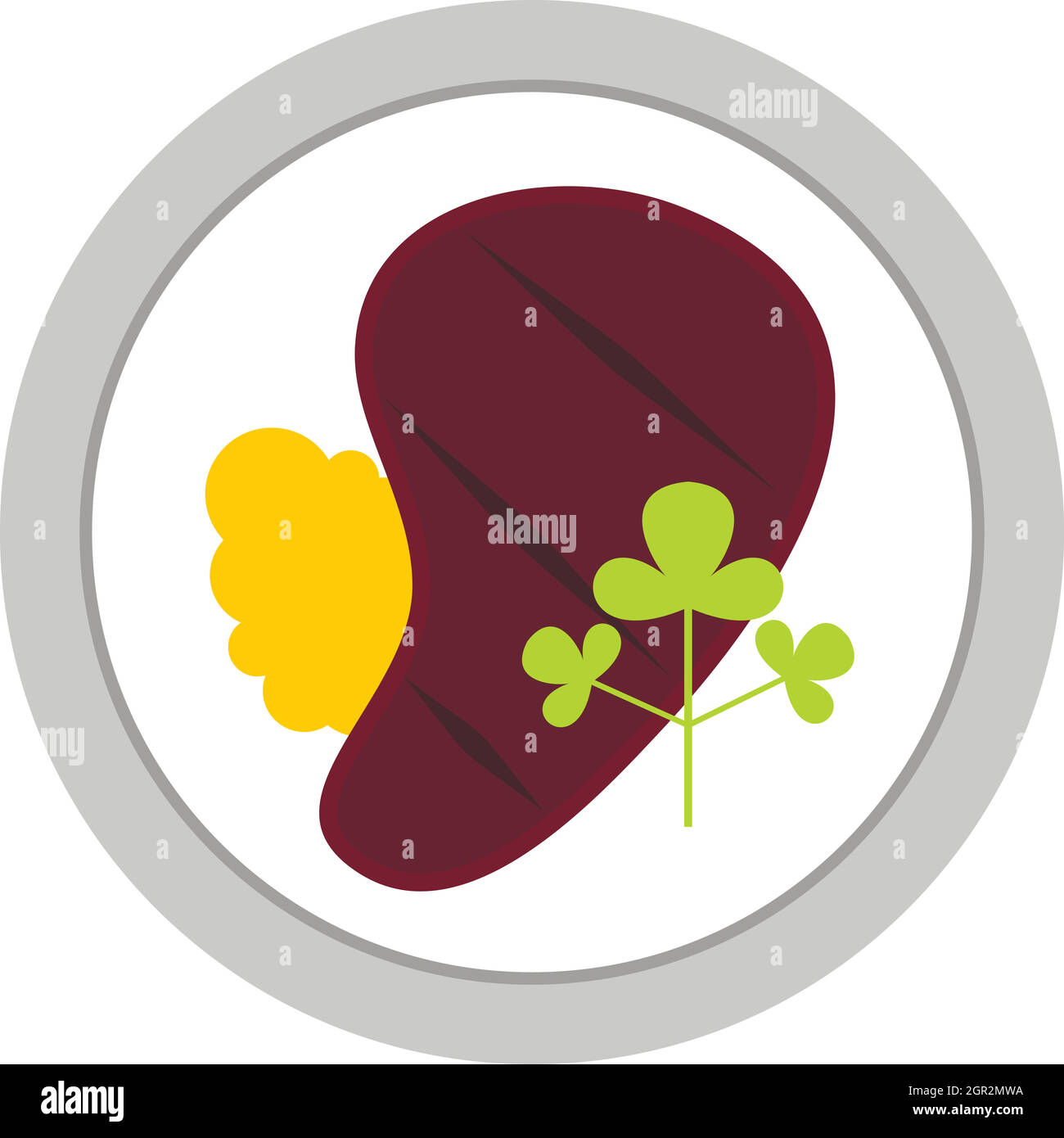 Steak in plate icon, flat style Stock Vector Image & Art - Alamy