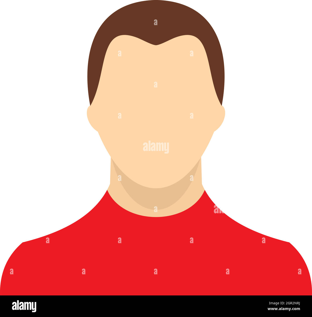 Man in red sweater icon, flat style Stock Vector
