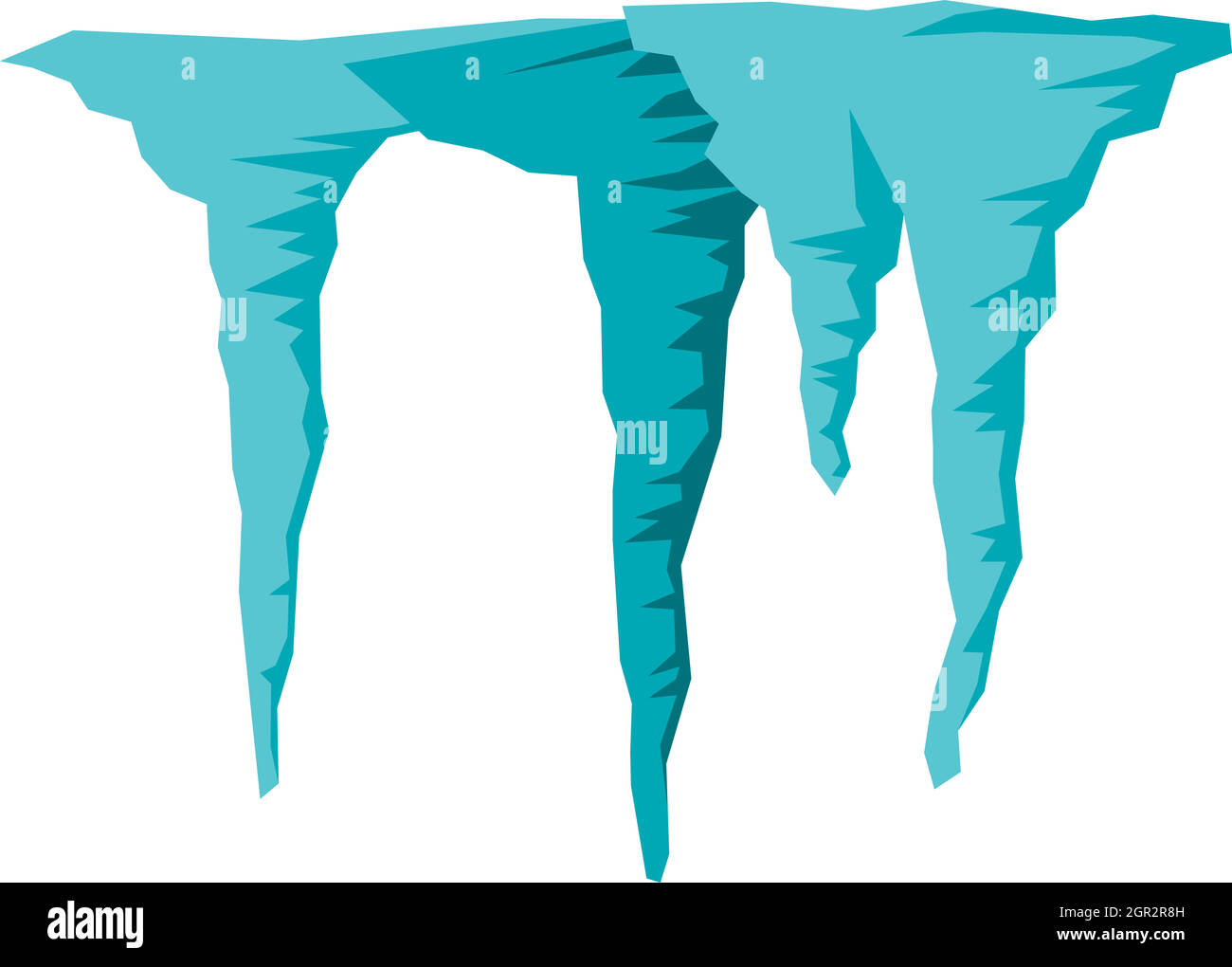 Icicles icon, flat style Stock Vector