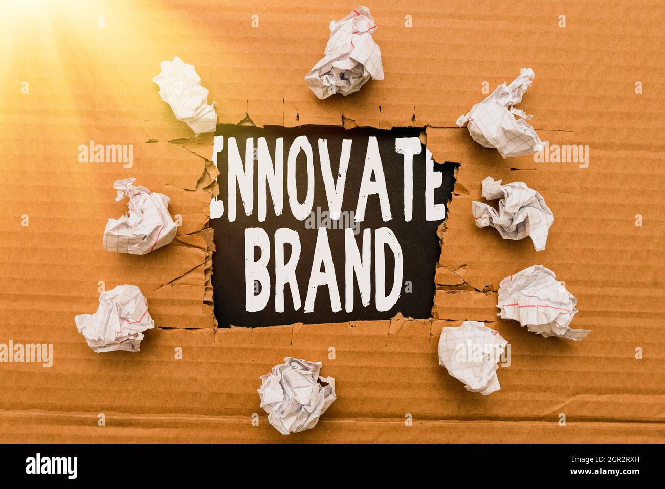 Text sign showing Innovate Brand. Business idea significant to innovate ...